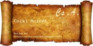 Csiki Acicét névjegykártya